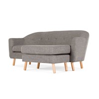 Sofá Esquinero con Chaise Longue Lottie Gris Tiza